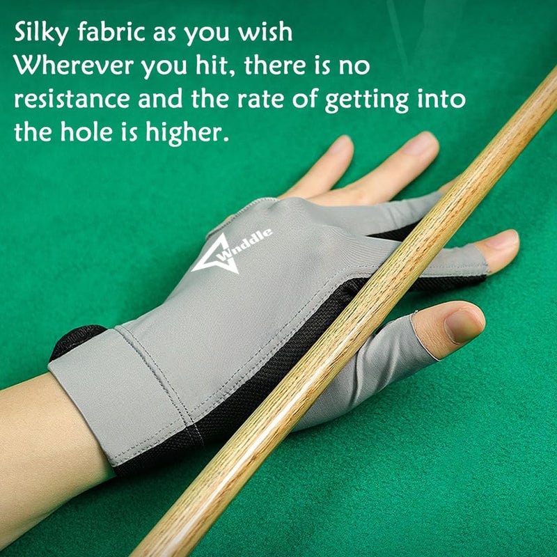 Wnddle Pool Glove Left Hand, Billiard Pool Gloves for Left Hand 3 Finger, Snooker Cue Sport Glove Popular Sizes for Men & Women - Image 2